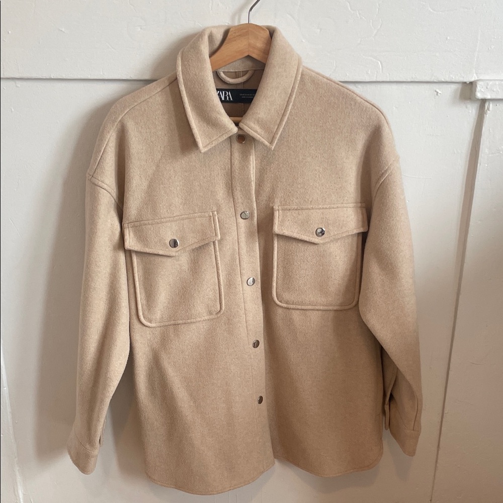 Zara Cream/Tan Oversized Shacket